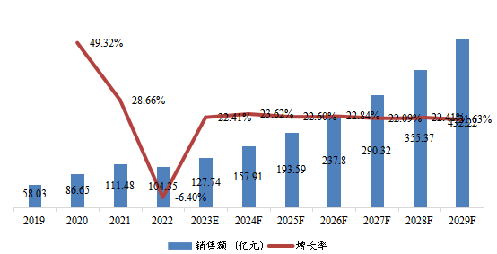 歐洲市場AI視覺芯片2019-2029年銷售額及增長率