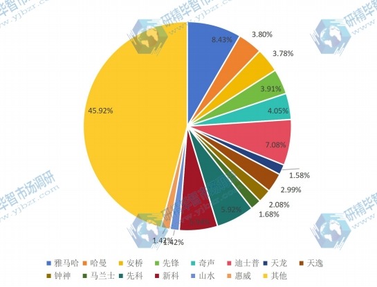 中國2015年功放主要企業(yè)銷量市場份額