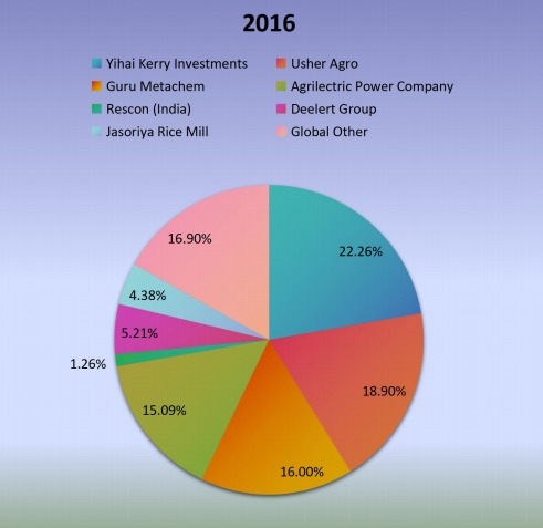 全球稻殼灰市場(chǎng)：2016年公司市場(chǎng)生產(chǎn)份額