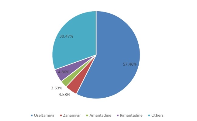 2019年亞太地區(qū)流感藥物收入市場(chǎng)份額（按類(lèi)型）